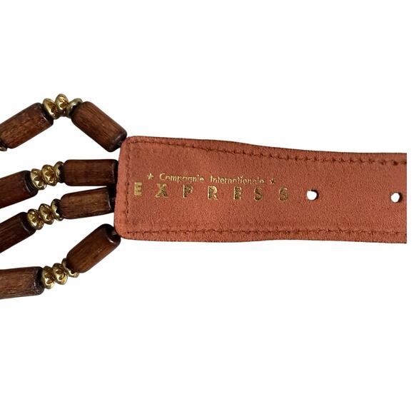 Express vintage women\'s leather and beaded belt size medium main image 6